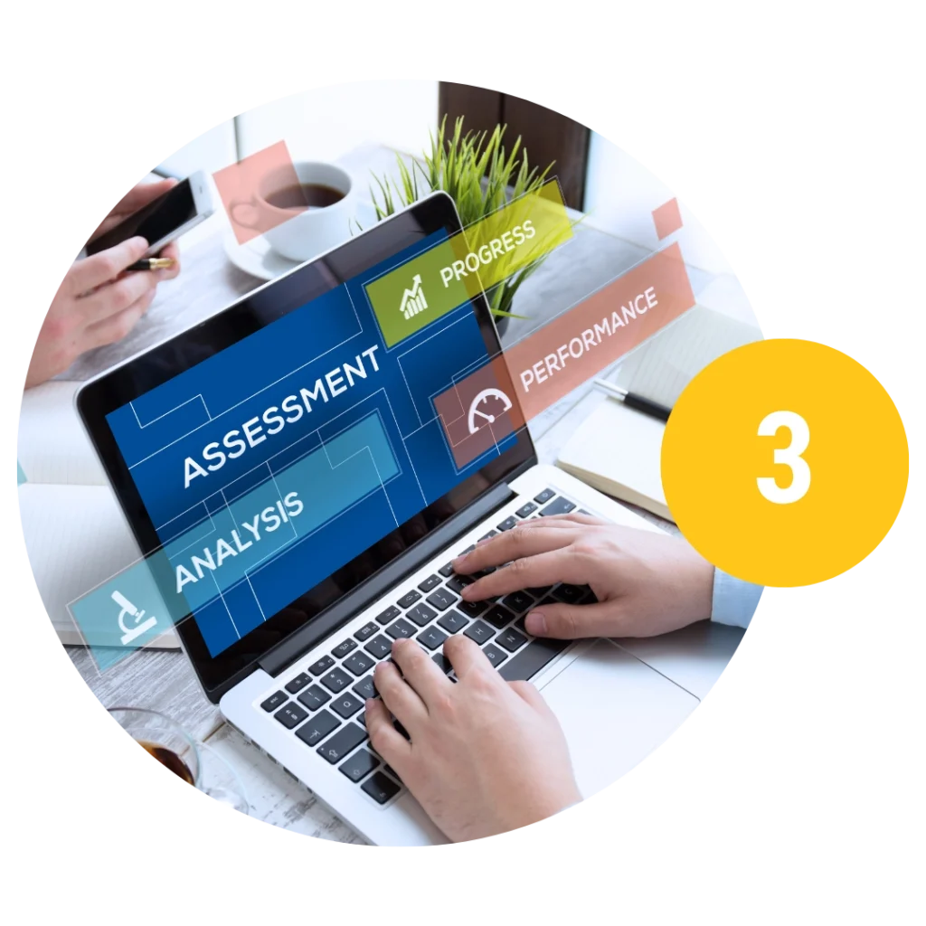 Laptop screen displaying a candidate’s skills assessment